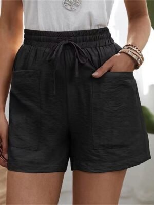 Active Casual Plain High Waist Short Shorts - Image 3
