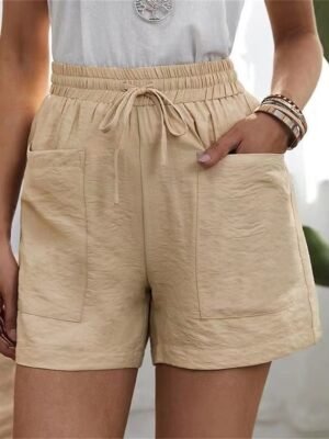 Active Casual Plain High Waist Short Shorts - Image 6