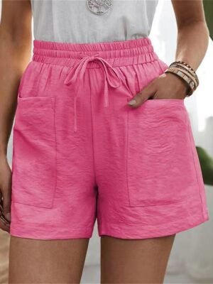 Active Casual Plain High Waist Short Shorts - Image 8