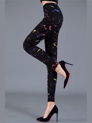 Active High Waist Floral Dot Ankle-Length Leggings - Image 5