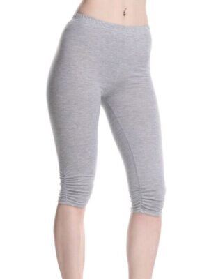 Active High Waist Plain Capri Skinny Yoga Leggings - Image 25
