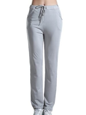 Active High Waist Plain Full Length Sweatpants - Image 10