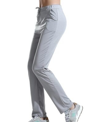 Active High Waist Plain Full Length Sweatpants - Image 11