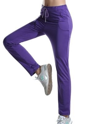 Active High Waist Plain Full Length Sweatpants - Image 20