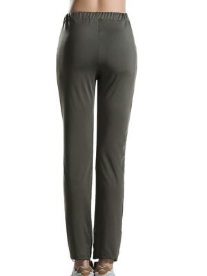 Active High Waist Plain Full Length Sweatpants - Image 6