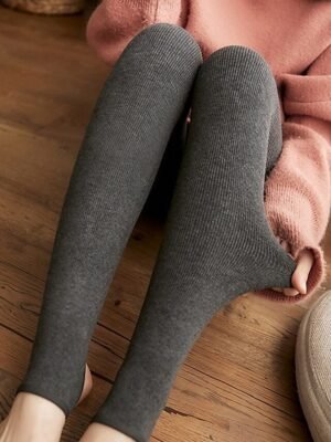 Active High Waist Plain High Cut Full Length Leggings - Image 15