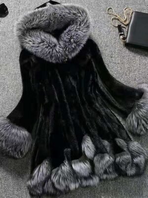 Active Regular Fit Colour Block Hoodie Long Faux Fur Sherpa Coat - Image 2