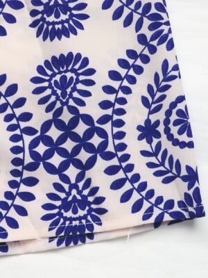 Active Regular Fit Floral Square Neck Short Sleeve High Waist Romper - Image 8