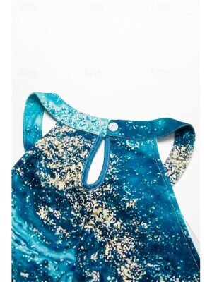 Active Regular Fit Ombre Marble Halter Sleeveless Mini Dress - Image 10