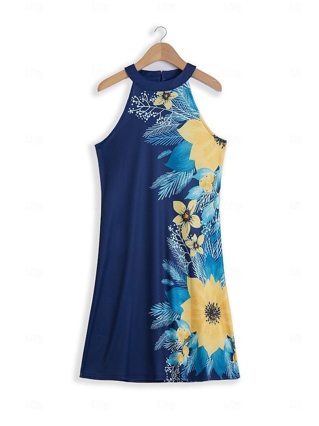 Active Regular Fit Paisley Halter Neck Sleeveless Midi Dress - Image 2