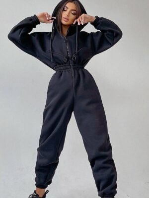 Active Regular Fit Solid Hooded Long Sleeve Tracksuit Set - Image 18