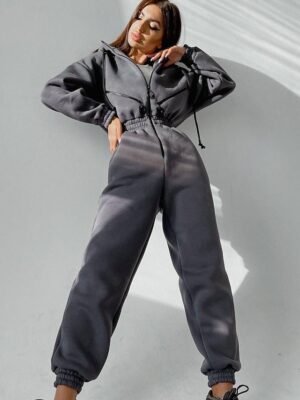 Active Regular Fit Solid Hooded Long Sleeve Tracksuit Set - Image 21