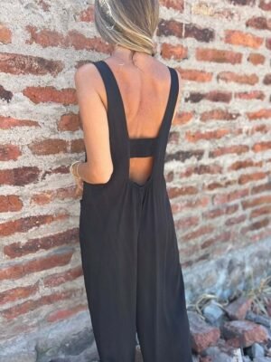 Active Regular Solid U Neck Sleeveless Jumpsuit - Image 17