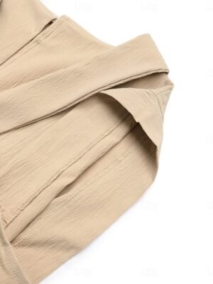 Active Regular Solid V Neck Sleeveless Romper - Image 8