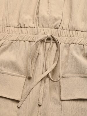 Active Regular Solid V Neck Sleeveless Romper - Image 9