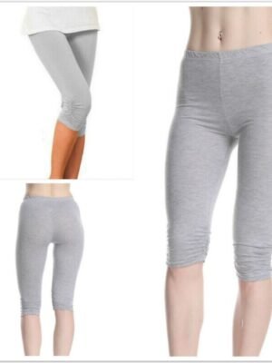 Active Skinny Plain High Waist Capri Leggings - Image 21