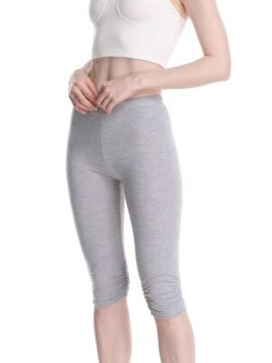 Active Skinny Plain High Waist Capri Leggings - Image 27