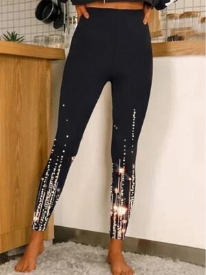 Active Slim Fit Vintage High Waist Full Length 3D Print Leggings - Image 5