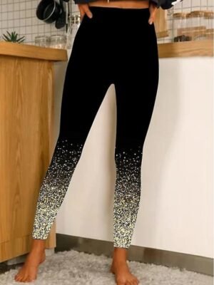 Active Slim Fit Vintage High Waist Full Length 3D Print Leggings - Image 8