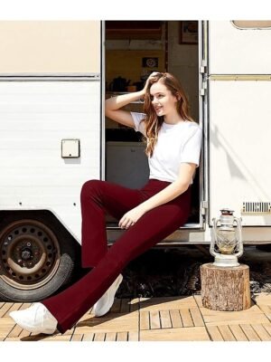 Active Wide Leg High Waist Plain Yoga Pants - Image 14