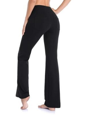 Active Wide Leg High Waist Plain Yoga Pants - Image 21