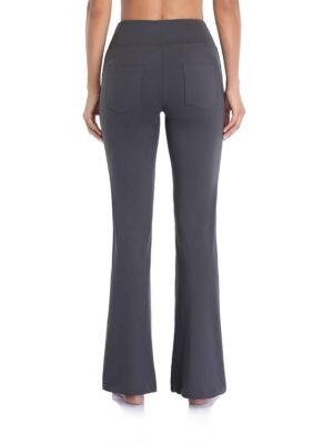 Active Wide Leg High Waist Plain Yoga Pants - Image 30