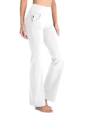 Active Wide Leg High Waist Plain Yoga Pants - Image 31