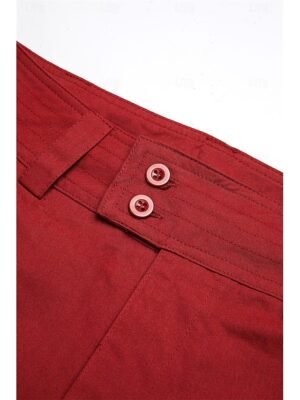 Active Wide Leg Plain Mid Waist Full Length Cargo Pants - Image 15