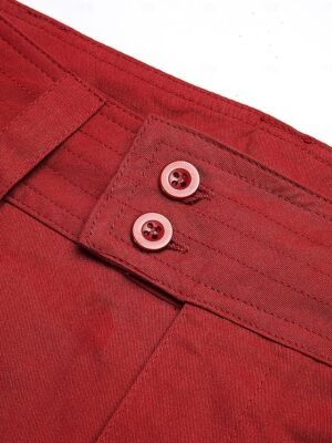 Active Wide Leg Plain Mid Waist Full Length Cargo Pants - Image 5