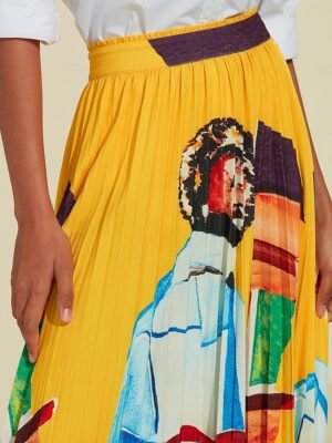 Artistic High Waist Print Beach Skirt - Image 4