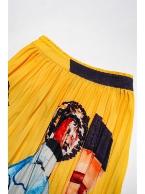 Artistic High Waist Print Beach Skirt - Image 9