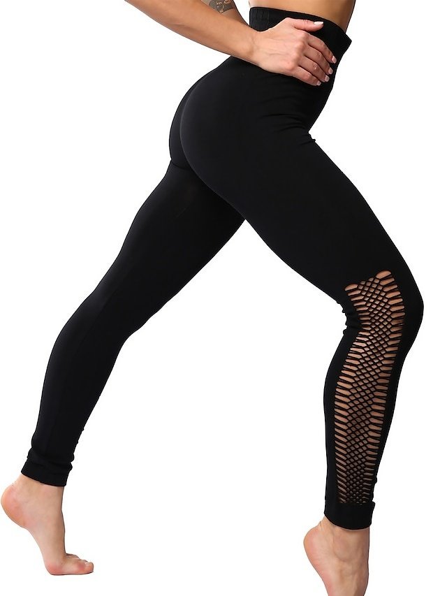 Athleisure Athletic Plain High Waist Cut Out Full Length Leggings - Image 1