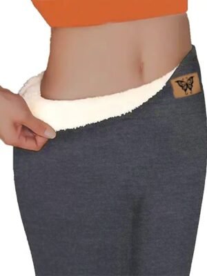 Athleisure High Elasticity Solid Thermal Leggings - Image 11