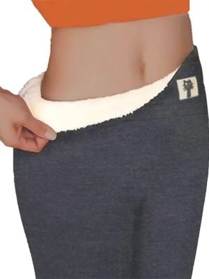 Athleisure High Elasticity Solid Thermal Leggings - Image 9