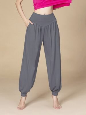 Athleisure Loose Fit Harem High Waist Wide Leg Yoga Pants - Image 7