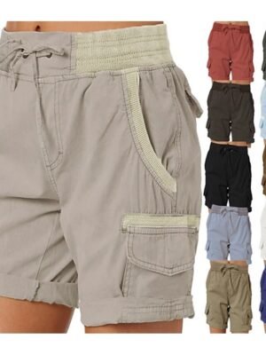 Athletic Drawstring Quick Dry Elastic Waist Shorts - Image 1