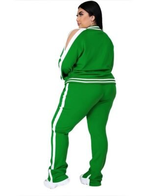 Athletic Loose Striped Crew Neck Long Sleeve Winter Tracksuit - Image 12