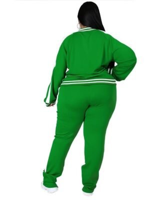 Athletic Loose Striped Crew Neck Long Sleeve Winter Tracksuit - Image 13