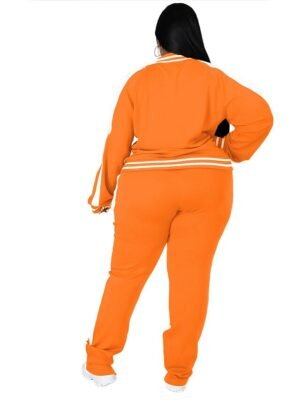 Athletic Loose Striped Crew Neck Long Sleeve Winter Tracksuit - Image 8