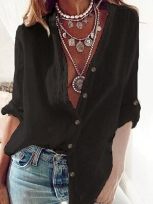 Basic Casual Plain Standing Collar Long Sleeve Long Tunic - Image 5
