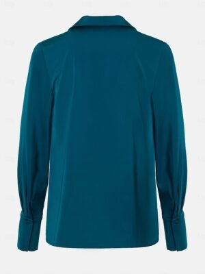 Basic Casual Solid Colour Cowl Neck Long Sleeve Regular Top - Image 12