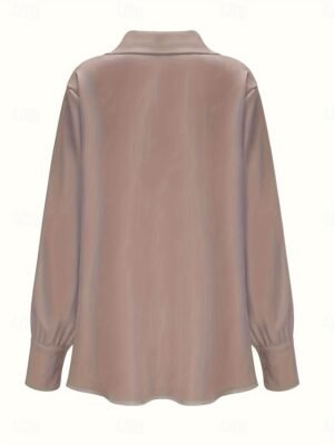 Basic Casual Solid Colour Cowl Neck Long Sleeve Regular Top - Image 8