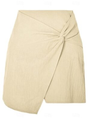 Basic Casual Solid High Waist Mini Skirt - Image 15