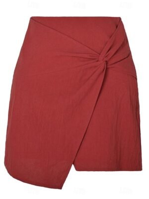 Basic Casual Solid High Waist Mini Skirt - Image 8