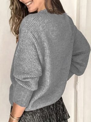 Basic Casual Solid V Neck Long Sleeve Regular Blouse - Image 1