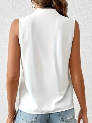 Basic Casual Solid V Neck Sleeveless Summer Camisole - Image 3