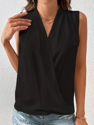 Basic Casual Solid V Neck Sleeveless Summer Camisole - Image 4