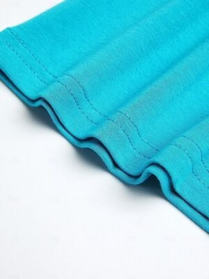 Basic Oversized Plain Round Neck Short Sleeve Top - Image 14