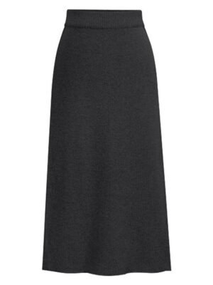 Basic Pencil Solid Split Midi Skirt - Image 7