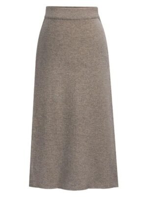 Basic Pencil Solid Split Midi Skirt - Image 9